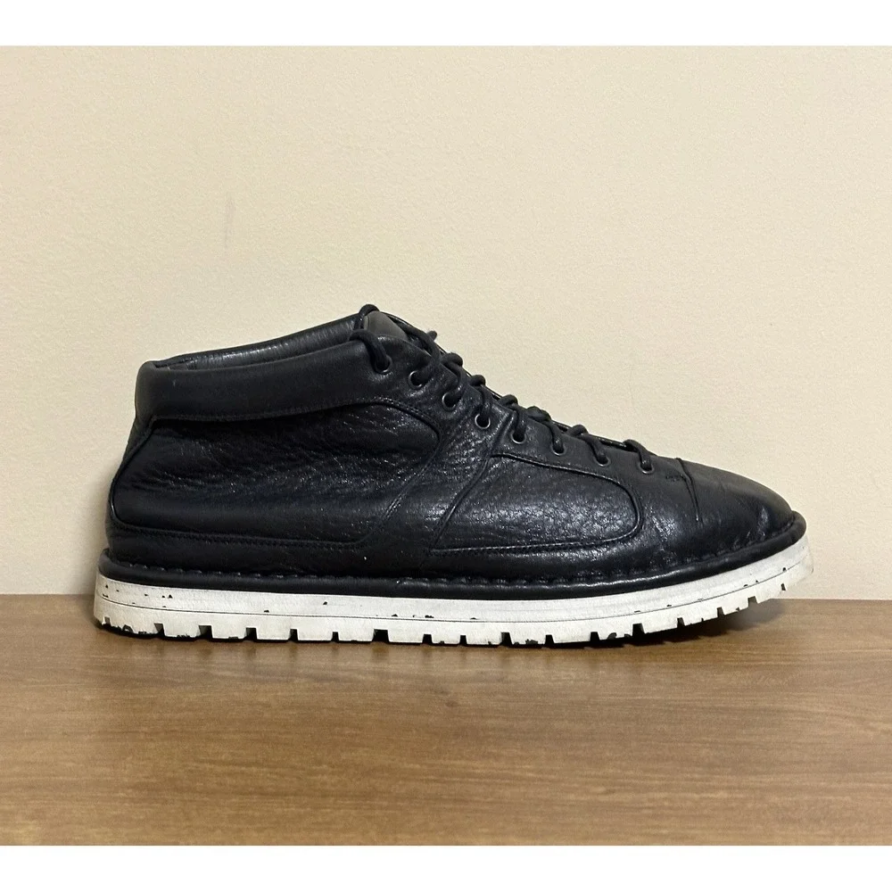 Marsell Boots Men's 39 Black Leather Gomme Lace Up‎ Chukka Ankle Boots Shoes